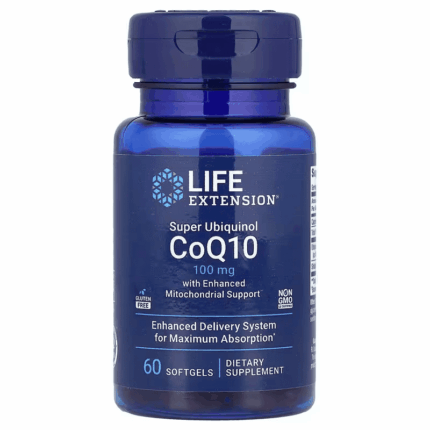 Life Extension Super Kaneka Ubiquinol CoQ10 Enhanced Mitochondrial Support 100 mg, 60 Softgels