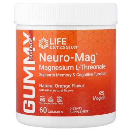 Life Extension Neuro-Mag Magnesium L-Threonate Magtein Natural Orange 60 Gummies