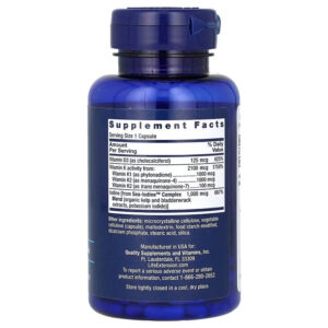 Life Extension Vitamins D and K with Sea-Iodine 60 caps - Görsel 2