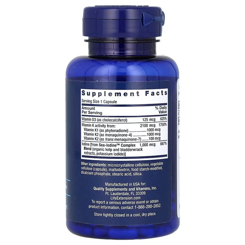 Life Extension Vitamins D and K with Sea-Iodine 60 caps