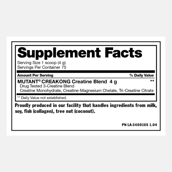 Mutant Creakong – Adv Creatine monohydrate – Creatine malate + Creatine Magnesium Chelate 75 servis