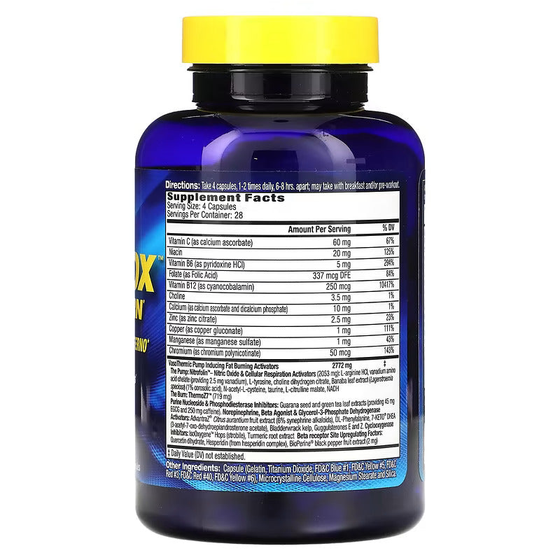 MHP Anadrox Pump & Fat Burner Nitrix oxide EGCG GREEN TEA 112 Caps
