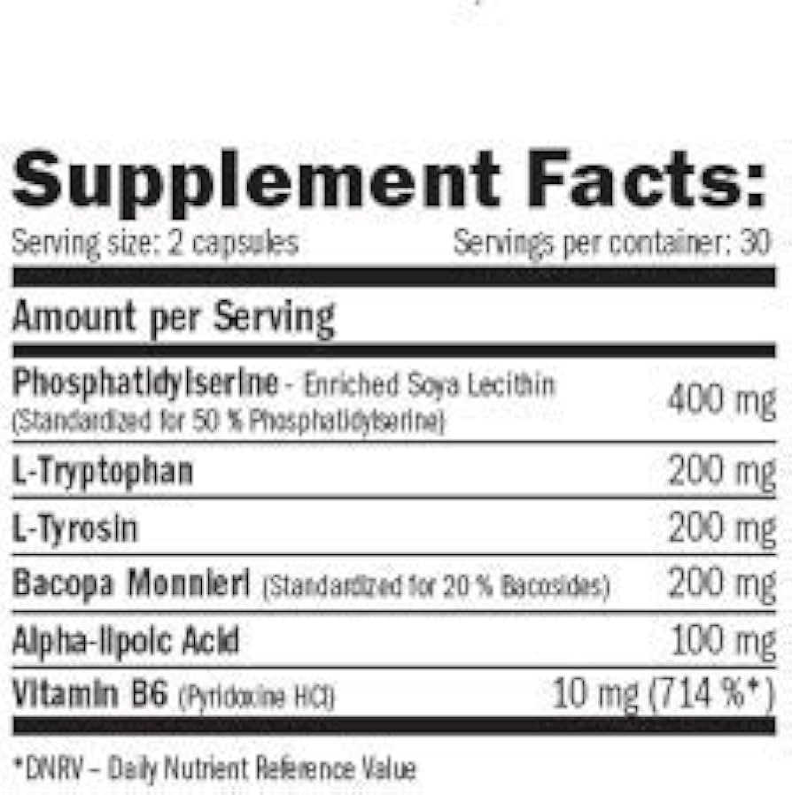 Amix The Cortisol Blocker Bacopa Alpha lipoic Tyrosin Tryptophan 60 Caps - Görsel 3
