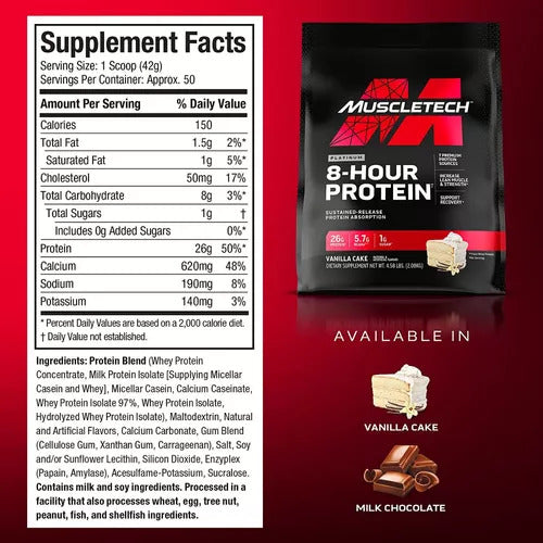 MuscleTech Platinum 8 Hour Whey + Casein + İsolate Protein 4.60 lb (2.09 kg) - Görsel 3