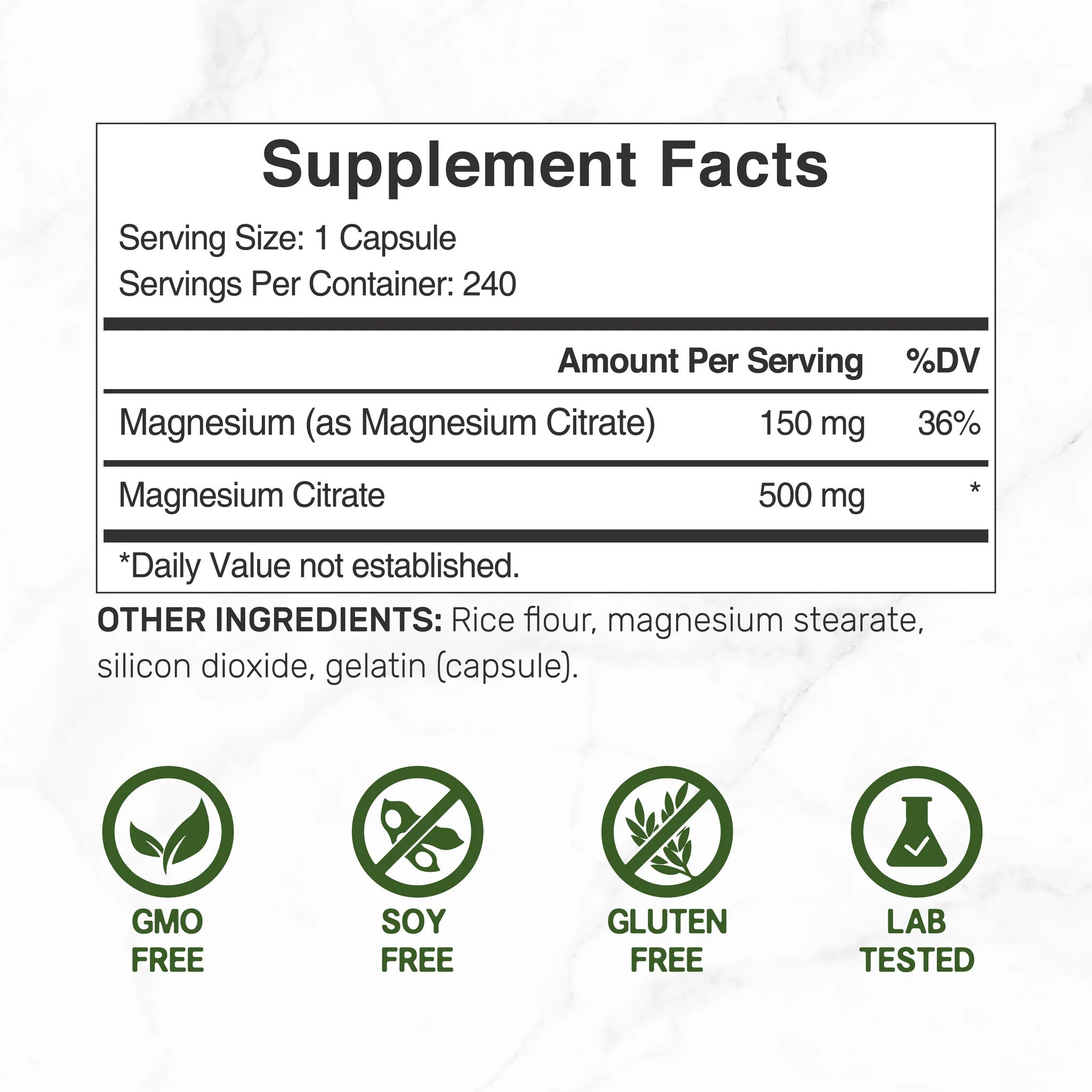 Deal Supplement Magnesium Magnezyum Citrate 500mg 240 Capsules