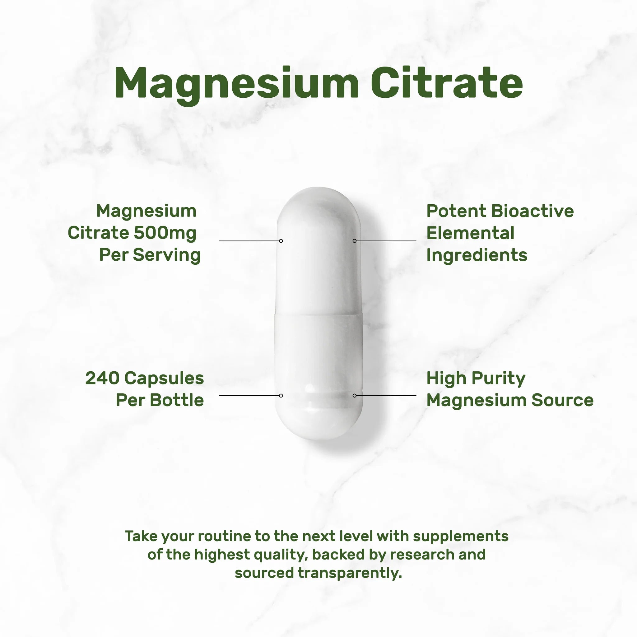 Deal Supplement Magnesium Magnezyum Citrate 500mg 240 Capsules - Görsel 3