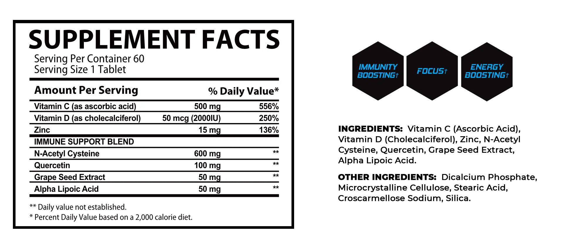 Muscle Rulz Immunity Mix 60 Tablets Immunity Boosting - Görsel 3