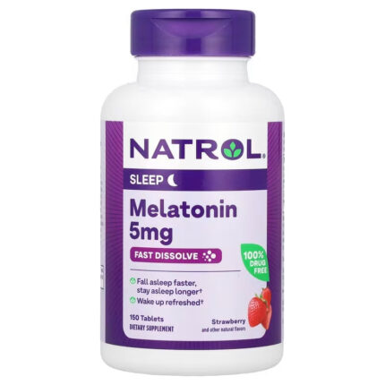 Natrol Melatonin Fast Dissolve Extra Strength 5 mg 150 Tablets Çilek Aromalı