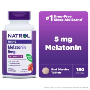 Natrol Melatonin Fast Dissolve Extra Strength 5 mg 150 Tablets Çilek Aromalı - Görsel 2