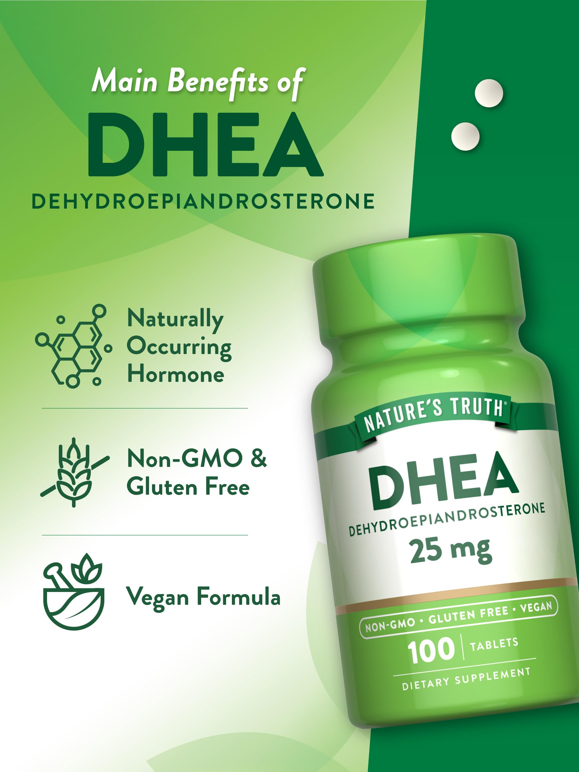 Nature's Truth DHEA 25 mg 100 Kapsül - Görsel 2