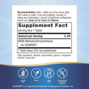 Nature's Way MSM 1000 mg - Joint Health With Methylsulfonylmethane 200 Vegan Tablet - Görsel 3