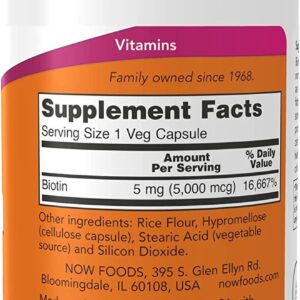 NOW Foods Biotin 5,000 mcg 60 Veg