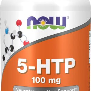 NOW 5-HTP (5-hydroxytryptophan) 100 mg Neurotransmitter Positive Mood Support 120 Veg Caps