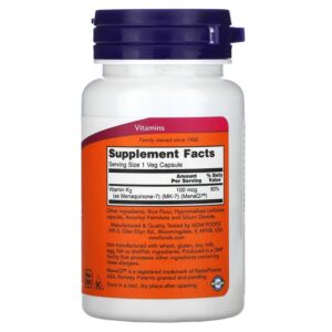 NOW Foods, MK7 Vitamin K2, 100 mcg, 60 Veg Capsules - Görsel 2