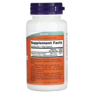 NOW Foods, Selenium Selenyum 200 mcg 90 Veg Caps