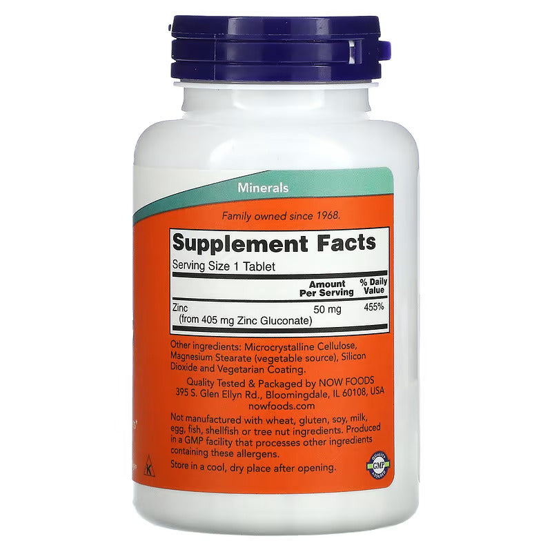 Now Foods Zinc(Çinko) Immune Support 50 mg, 250 tabs