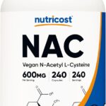 Nutricost N-Acetyl L-Cysteine NAC 600mg 240 Vegetarian Caps