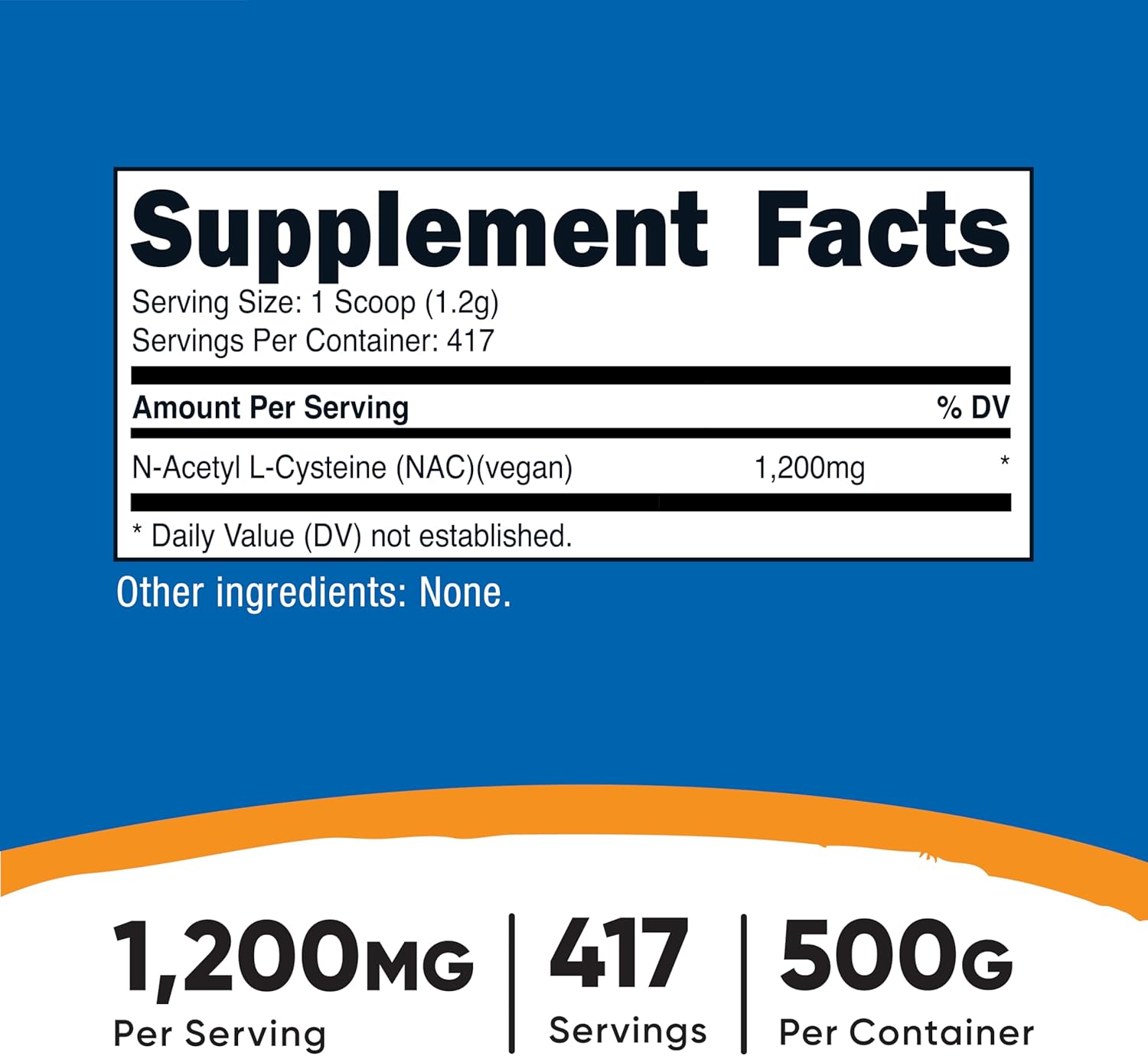 Nutricost N-Acetyl L-Cysteine NAC Antioxidants Powder 500 Gram 417 Servis - Görsel 2