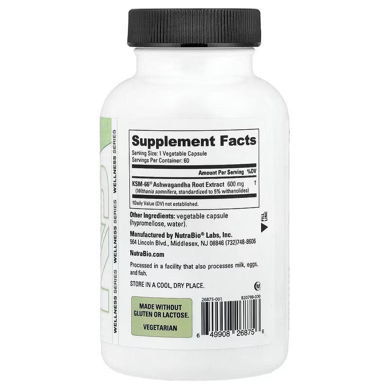 NutraBio KSM66 Ashwagandha 60 Caps - Görsel 2