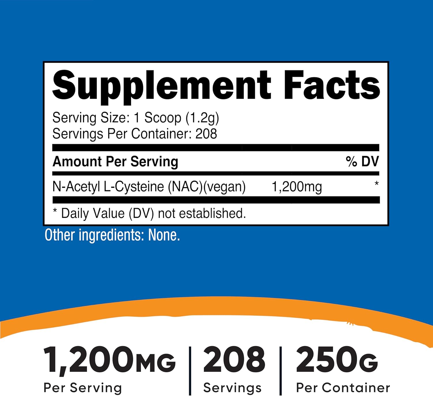 Nutricost N-Acetyl L-Cysteine NAC Powder 250 Gram 208 Servis - Görsel 2
