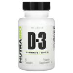 NutraBio Vitamin D3 125 mcg 5,000 IU, 90 Capsules
