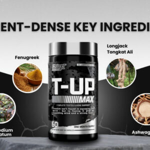 Nutrex T-Up Max Testo Booster 60 Caps Tribulus+Fenugreek+Maca+Tongkat Ali+Ksm66 Ashwagandha