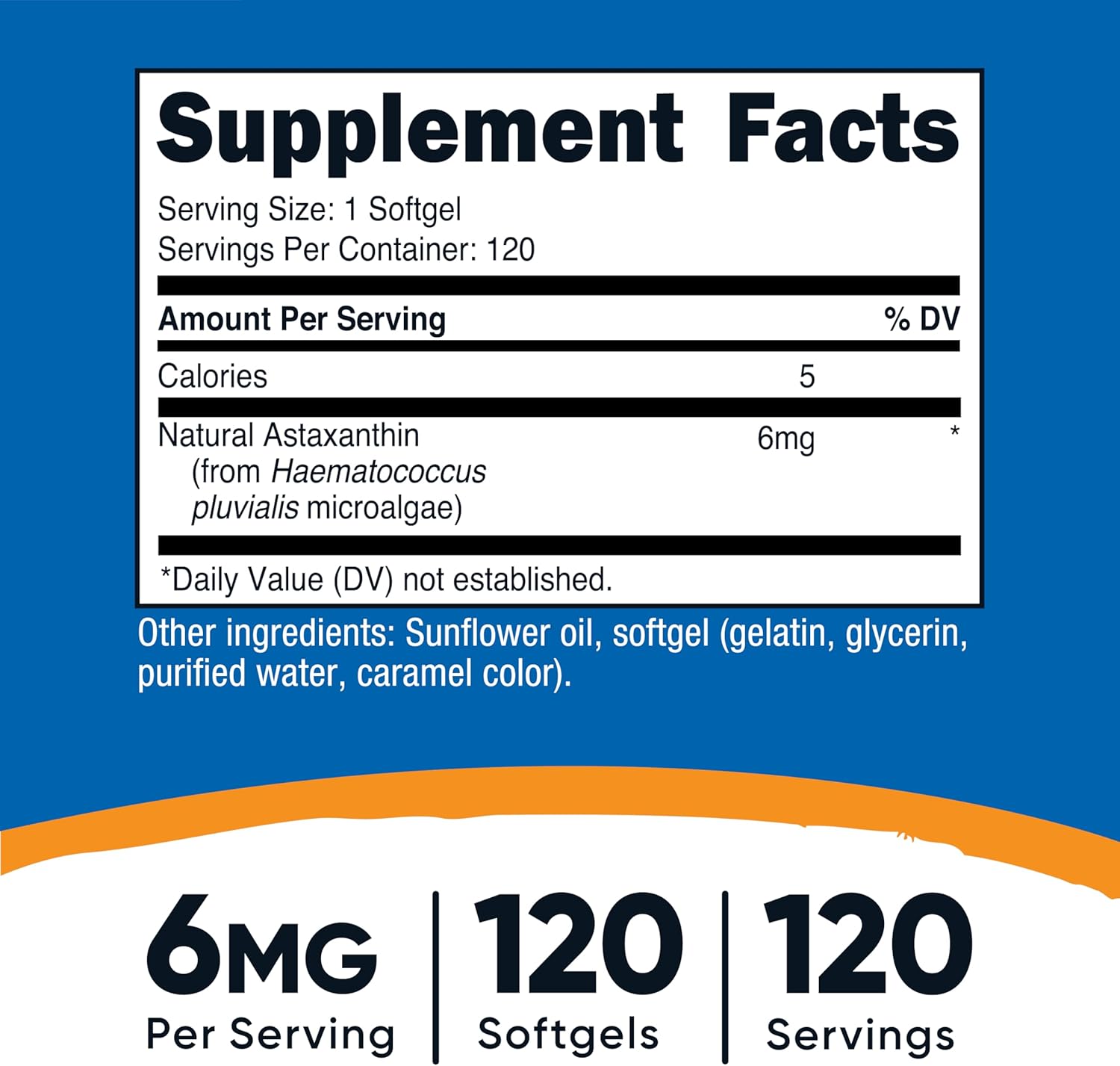 Nutricost Astaxanthin joint support antioxidant 6 mg 120 Softgels - Görsel 2