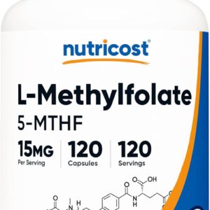 Nutricost L-Methylfolate Women's Health 15mg 5-MTHF Vegan 120 Capsules