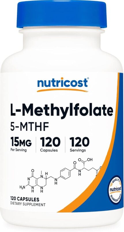 Nutricost L-Methylfolate Women's Health 15mg 5-MTHF Vegan 120 Capsules