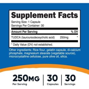 Nutricost Tudca Tauroursodeoxycholic BILE acid 250 MG 30 Caps