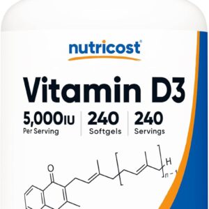Nutricost Vitamin D3 5,000 IU 240 Softgels