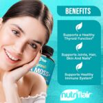 NutriFlair Organic Sea Moss 1600mg Bladderwrack Burdock Prebiotic Immune System & Digestive Health - Thyroid, Healthy Skin Keto Detox Gut 120 - Görsel 2