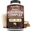 Nutrivein Mushroom Nootropic Complex Lion's Mane Cordyceps Chaga Reishi Turkey Tail Maitake