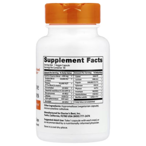 Doctor's Best Digestive Super Enzymes Amylase Bromelain Papain Gut Health 90 Veggie Caps - Görsel 2