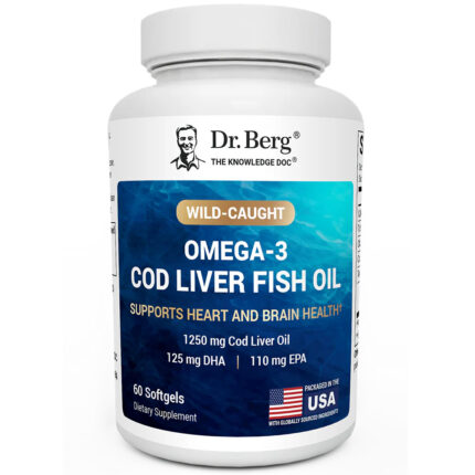 DR.BERG Omega-3 Cod Liver Fish Oil DHA EPA 60 Softgels