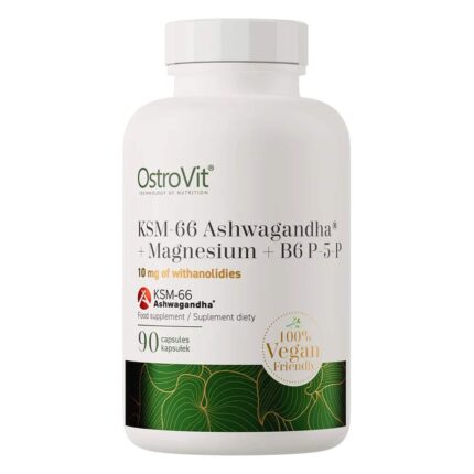 OstroVit Ashwagandha KSM66 + Magnezyum + B6 P-5-P Vege 90 kapsül