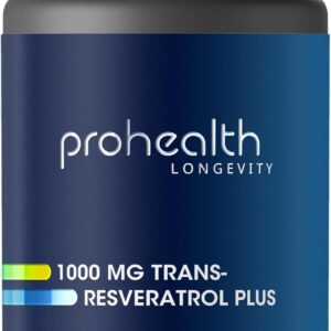 ProHealth Pure Trans Resveratrol Plus Quercetin Red Wine & Green Tea Extract Healthy Aging 1000mg 60 Caps