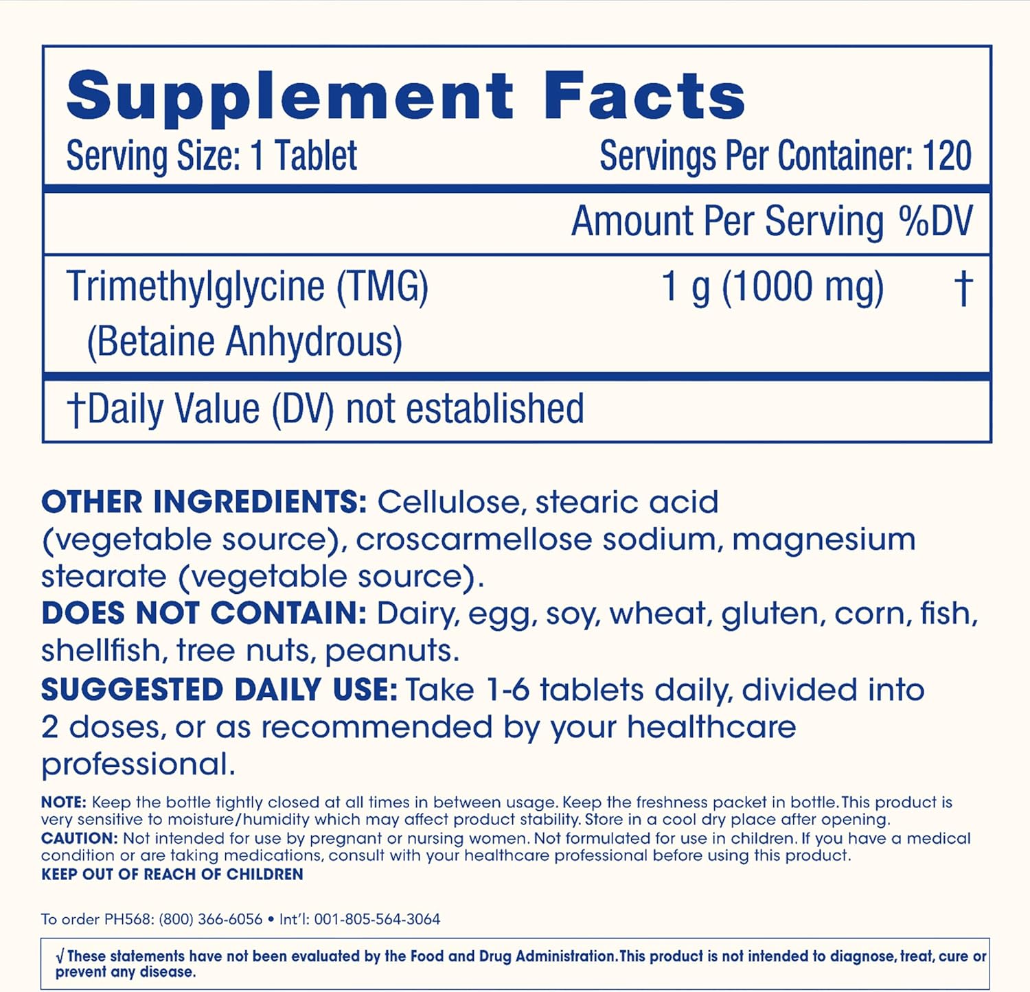 ProHealth TMG Pro 1000mg Trimethylglycine Betaine Heart Health Liver Detox 120 Tablet - Görsel 2