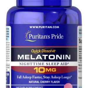 Puritan's Pride Quick Dissolve Melatonin 10 mg 90 Cherry Flavor