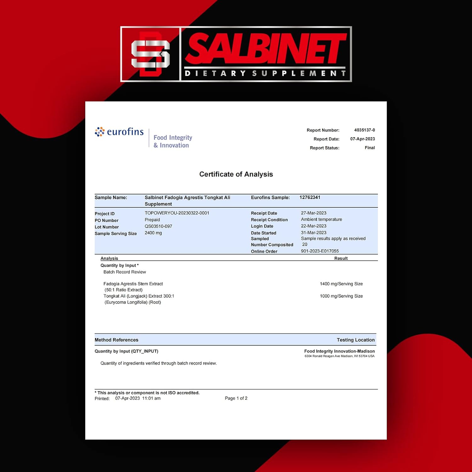 Salbinet 2400mg Fadogia Agrestis Tongkat Ali 1400mg Fadogia Agrestis & 1000mg Tongkat Ali - Görsel 6