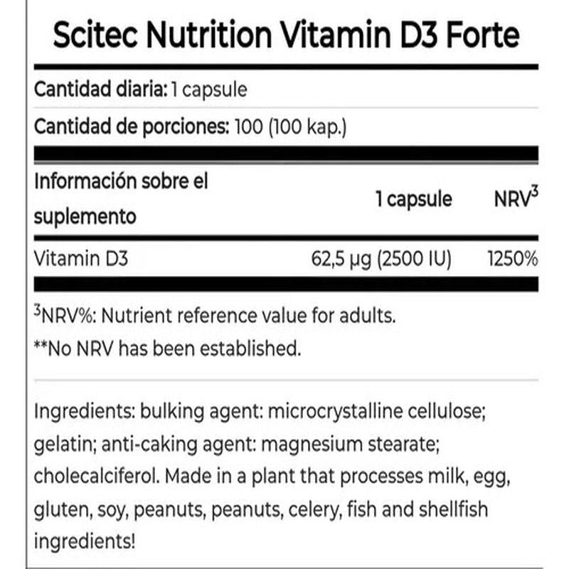 Scitec Vitamin D3 Forte 2500UI (100 caps)