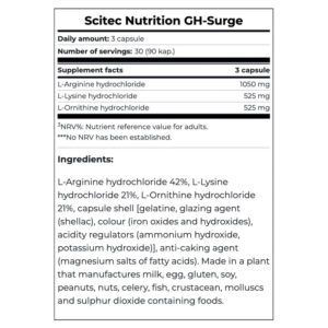 SCİTEC GH SURGE Arginine Ornithine Lysine Aol 90 CAPS