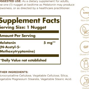 Solgar Melatonin 5 mg 60 Nuggets – Helps Promote Relaxation & Rest 60