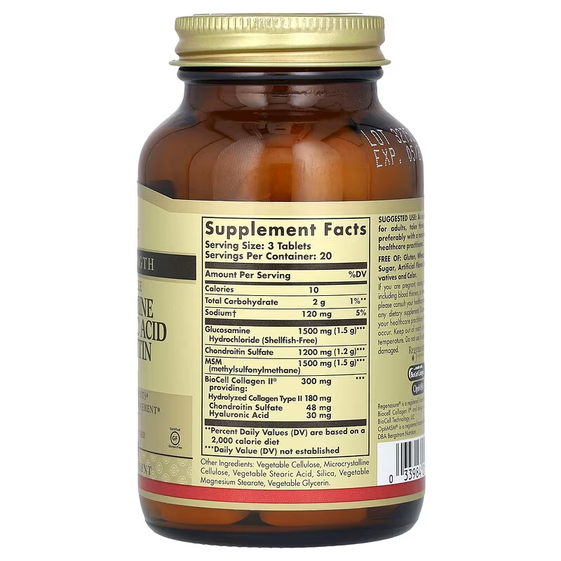 Solgar Glucosamine Hyaluronic Acid Chondroitin OptiMSM Bone Joint & Cartilage 60 Tablet