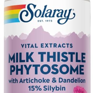 SOLARAY Milk Thistle Phytosome with Artichoke Dandelion and Ginger Liver 60 Caps