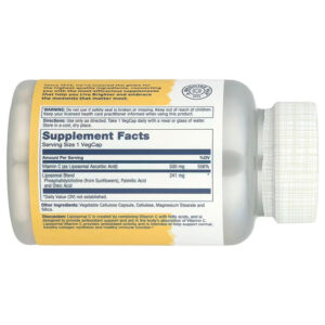 Solaray Enhanced Absorption Liposomal Vitamin C  Phosphatidylcholine Sunflowers 100 VegCaps - Görsel 2