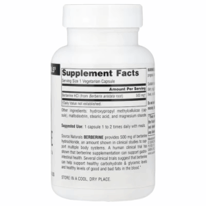 Source Naturals Berberine Optimizes Gut Health 500 mg 60 Vegetarian Caps