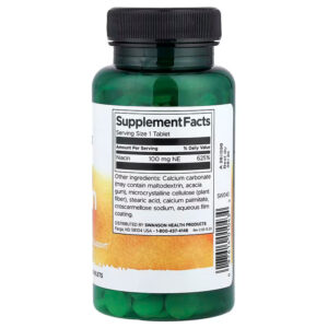 Swanson, Niacin B3 Vitamin Energy and Cardiovascular 100 mg 250 Tablet
