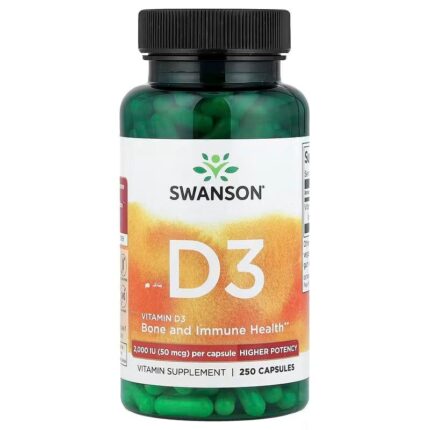 Swanson Vitamin D3 Higher Potency 50 mcg 2,000 IU 250 Caps