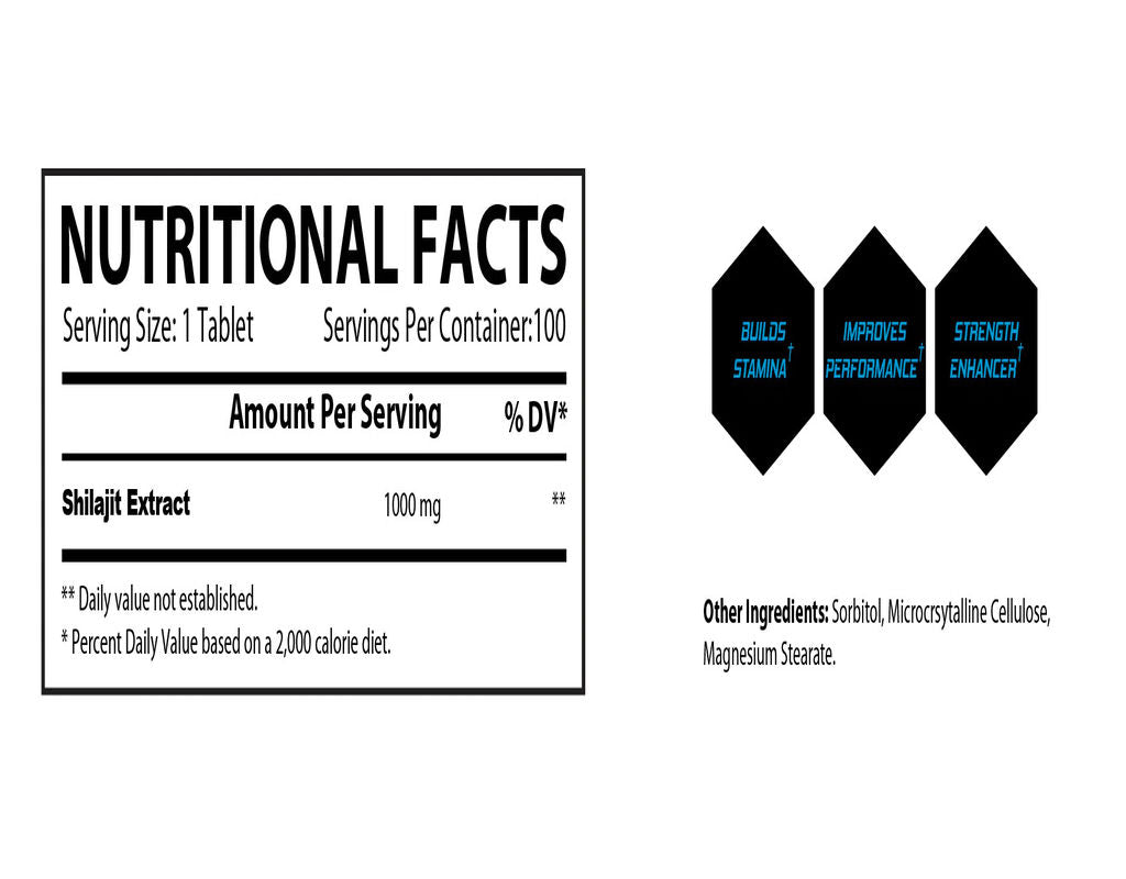 Muscle Rulz SHILAJIT 1000MG 100 Tablets - ABD MENŞEİ - Görsel 2